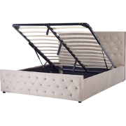 AMIENS  - Bed met opbergruimte - Taupe - 160 x 200 cm - Fluweel