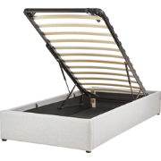 DINAN - Eenpersoonsbed - Lichtgrijs - 90 x 200 cm - Polyester