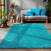Tapijtenloods Basic Shaggy vloerkleed Turquoise Hoogpolig- 160x230 CM