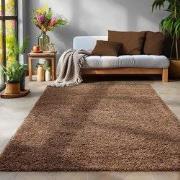 Tapijtenloods Basic Shaggy vloerkleed Bruin Hoogpolig- 140x200 CM