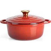 Buccan Cooking - Hamersley - Gietijzeren braadpan 22cm - Rond - Rood