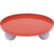 Present Time - Dienblad Double Funky Rond Large - bright red w. soft p...