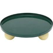 Dienblad Double Funky Round Large - Groen - 25x25x6.5cm