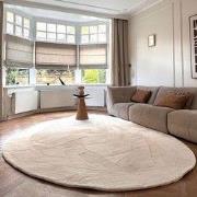 Organisch zacht hoogpolig vloerkleed Lux creme Wit; Creme - Polyester