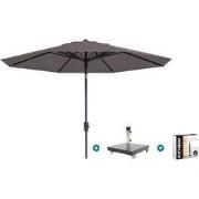 Madison Paros 2 Luxe stokparasol 3 m. rond - Taupe met Granada voet en...