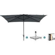 Madison Syros Luxe stokparasol 280x280 cm. - Grey met Sevilla voet en ...