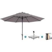 Madison Timor Luxe stokparasol Ø400 cm. - Taupe met Sevilla voet en ho...