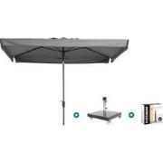 Madison Delos Luxe stokparasol 200x300 cm. - Light grey met Granada vo...