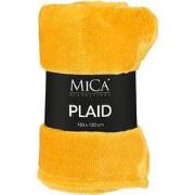 Mica Decorations Famke Fleece Plaid - L180 x B130 cm - Geel