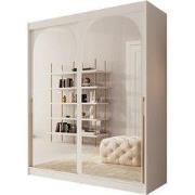 Meubella - Moniq - Kledingkast 2 schuifdeuren - Wit - 180x65x215 cm