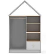 Kledingkast met 3 niches, 1 lade en 1 kledingroede H180 cm - LÉONIE