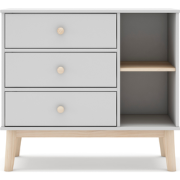 Commode met 3 lades en 2 open nissen L90 cm - SIMON