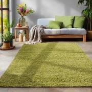 Tapijtenloods Basic Shaggy vloerkleed Groen Hoogpolig- 80x250 CM