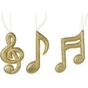 Foam muzieknoten glitter l.goud a3