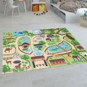 Kindervloerkleed - Binola - Dierentuin - Beige - 120x160 cm