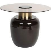 Bijzettafel Rond - Bruin Glas - 59x59x46cm - Mohra