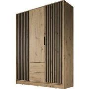 Meubella - Kledingkast Nairobi - Eiken - Zwart - 155 cm