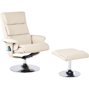 LEGEND - Relaxfauteuil met voetenbank - Lichtbeige - Kunstleer