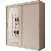 Meubella - Kledingkast Azai - Beige - 180 cm - Met spiegel