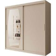 Meubella - Kledingkast Azai - Beige - 200 cm - Met spiegel