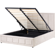 QUIBERON - Bed met opbergruimte - Taupe - 140 x 200 cm - Polyester