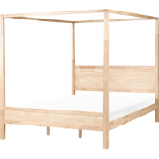 HAUTERIVES - Hemelbed - Lichtbruin - 180 x 200 cm - Rubberhout