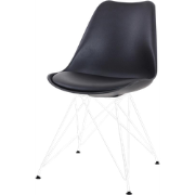 Metal eetkamerstoel zwart - wit onderstel