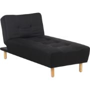 ALSTEN - Chaise longue - Zwart - Symmetrisch - Polyester