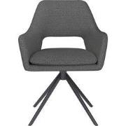 Eetkamerstoel Grijs - Metaal Zwart - Mos