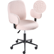 MORAGA - Bureaustoel - Pastelroze - Bouclé