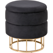 ELGIN - Poef - Zwart - 37 cm - Fluweel