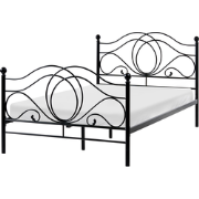 LYRA - Tweepersoonsbed - Zwart - 120 x 200 cm - Metaal