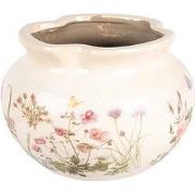Clayre & Eef Bloempot Ø 20x14 cm Beige Roze Keramiek Rozen