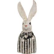 Clayre & Eef Beeld Konijn 42 cm Wit Zwart Polyresin