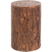 DAWSON - Bijzettafel - Donkere houtkleur - Teakhout