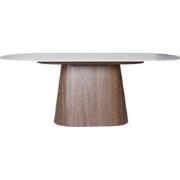 Eettafel Wit Keramiek/Walnoot - 200x90x75cm - Madia