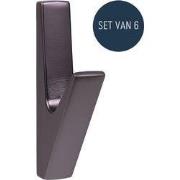 QUVIO Wandkapstok - Metaal - Grijs - Set van 6