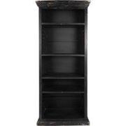 Clayre & Eef Boekenkast Verstelbare Planken 80x36x195 cm Zwart Hout