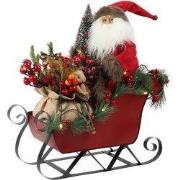 Kerstman i/slee LED David rood
