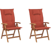 JAVA - Tuinstoel set van 2 - Donkerrood - Acaciahout