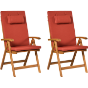 JAVA PREMIUM - Tuinstoel set van 2 - Rood - Acaciahout