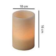 Led Kaars - Kunst kaars - Stomp - Excl batterijen - 16 x 10 cm - Ivoor...