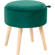 NEELY - Hocker met opbergruimte - Smaragdgroen - Fluweel