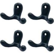 Dubbele handdoekhaak | Set van 4 | Kapstokhaak | Wandhaak