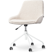 Nout-Isa bureaustoel bouclé beige - wit onderstel