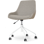 Nout-Isa bureaustoel warm grijs - wit onderstel