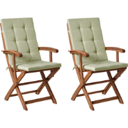 MAUI PREMIUM - Tuinstoel set van 2 - Lichtgroen/Bruin - Acaciahout