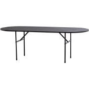 WOOOD Arthur Eettafel Ovaal Met H-Poot - Eikenhout - Zwart - 75x220x90