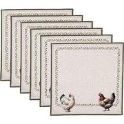 Clayre & Eef Servetten Katoen Set van 6 40x40 cm Beige Katoen