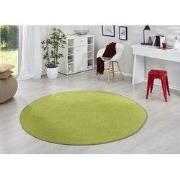 Rond Uni Laagpolig Effen Vloerkleed - Fancy - Groen - 200cm rond Ø